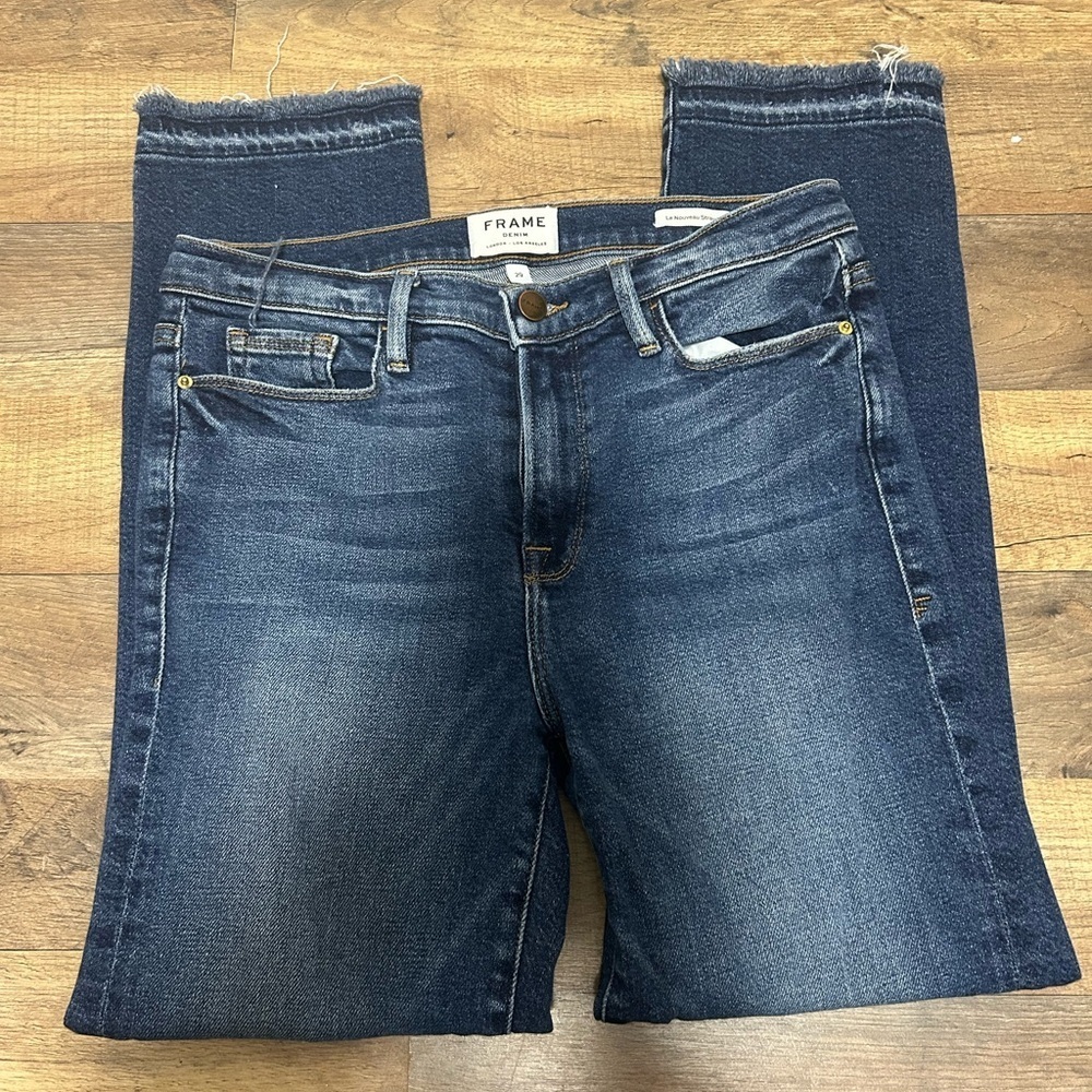 Frame Denim Le Nouveau Straight Women's Dark Blue Ankle Jeans - Picture 2 of 6
